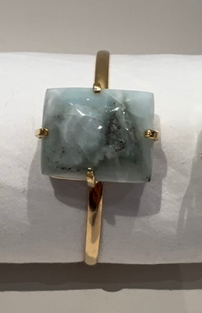 Larimar cabochon simple bracelets